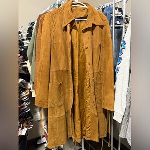 Caramel Suede Trench Coat